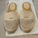 Christian Dior Dior Granville Clay Beige Nude Logo Canvas Backless Espadrille Slide Flat Photo 0