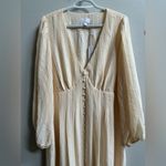 NEW Morning Lavender Valerie Buttoned Midi Dress Cream Women 1X Boho Cottage Photo 5