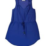 Naked Zebra  Blue Tank Tie Waist Mini Dress Photo 0