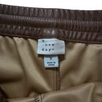 A New Day Brown Faux Leather High Waist Elastic Drawstring Waist Joggers Small Photo 4