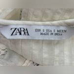 ZARA  S Smocked Sleeveless Embroidered White Lace Trim Top Photo 5
