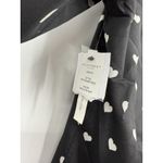 Equipment Femme XS Black Button Down Shirt White Heart Print Long Sleeve Photo 4