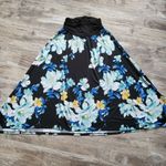 Apt. 9  Womens Black Blue Floral Polyester Elastic Waist A Line Skirt Size Small Photo 2
