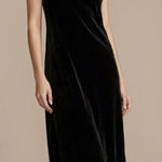 Anthropologie Unsubscribed Black Velvet silk blend column Sleeveless Dress NWT 6 Photo 0