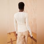 Ulla Johnson Lyana Pullover Cream Ivory Textured Rib Knit Sweater Top Size Large Photo 2