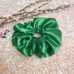 Jumbo Green Satin Scrunchie Oversized Scrunchie Xxl Scrunchie Photo 1