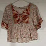 American Eagle Floral Patchwork Boho Top small Photo 0