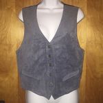 Arizona Jeans Like New Blue Arizona Leather Vest Size Medium Photo 0