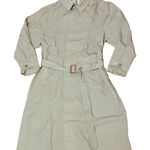 Banana Republic Vtg  Adult Nylon Trench Coat Khaki Green Safari 90's Career Sz M Photo 0