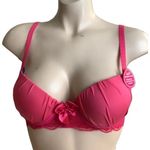 Massam Size Medium Fuchsia Lace Trim Padded Underwire Bra Made in Brazil New Pink Photo 0