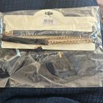 Mia Collection Long GoldChain Blue Denim Ribbon Choker Necklace Costume Photo 1