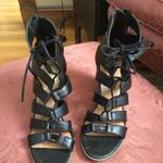 Crown Vintage Black Block Heel Gladiator Sandal sz 7 Photo 5