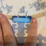 J. McLaughlin  Catalina Cloth Beige and Blue Geometric Design Top Size Medium Photo 1