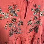 OSO Casuals Peplum Top Pink Embroidered Floral Size M Photo 10