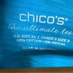 Chico's  Womens Open Front XL Turquoise Blue Cotton Cardigan Office‎ Career Wear Photo 1