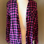 American Eagle  Outfitters Pink and Black Checkered Shirt Flannel Medium Photo 0