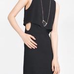 ZARA  black midi tank overlay cut outs dress size M Photo 1