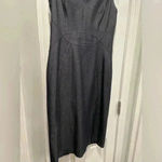 White House | Black Market  Navy Blue Denim Sleeveless Sheath Dress Zip Size 4 Photo 4