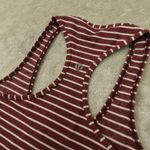 lululemon Women's Burgundy Red White Stripe Cool Racerback Tank Top size 2 Photo 1
