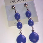 Etcetera Vintage Blue Beaded Retro Boho Dangle Earrings Photo 0