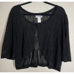 Vintage Periwinkle Size‎ 2X Black Open Cardigan Top Eyelet 3/4 Sleeve Preppy Size undefined Photo 0