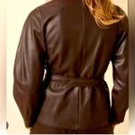 Banana Republic Bordeaux vegan leather top. Pull on. Self tie belt. Size S. NWT. Photo 1