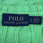 Ralph Lauren Polo  S 100% Cotton Cable Knit V-Neck Sweater Kelly Green Pony Logo Photo 4