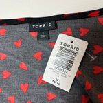 Torrid NWT Red Heart Wrap Surplice Top Black Size 1 Valentines Romantic Feminine Photo 3