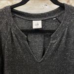 CAbi Womens Size M PJ Dress Long Ruched Sleeves Black Heather Gray Sweater #3829 Photo 1