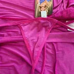 Shirley of Hollywood X25416 Chiffon & Lace Sleeveless Robe With G String… Pink Size 3X Photo 8