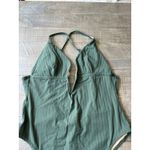 Shade & Shore Shade & Shore Swim Women's Green One Piece Swimsuit Ribbed Plunge Size XL Photo 1