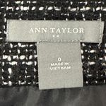 Ann Taylor  Tweed Skirt Womens 0 Black White Lined Dark Academia Preppy Career Photo 4