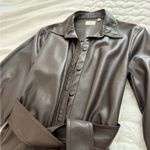 Wilfred Aritzia  Dark Brown Leather Jacket Photo 3