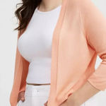 Torrid NWT 3/4 Sleeve Cropped Open Front Shrug Papaya Punch Photo 0