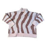 Nine West Sweater Womens Large Pink Mauve Zebra Polo Knit Long Sleeve Size XXL Photo 5