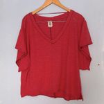 We The Free  Oversized Boxy Deep V Neck Short Sleeve Relaxed T Shirt Photo 1