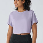 Halara NWT  light purple textured crop top. In original bag. Size S Photo 0