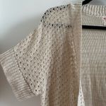 Mossimo Supply Co. Tan Short Sleeve Crochet Open Front Cardigan Size Large NEW Photo 2