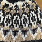 Free People  Chalet Fairisle Pom Beanie Hat Black/Gold Metallic‎ Combo One Size Photo 5