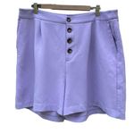Eloquii  High Rise Button Shorts Lavender Purple Size 18 EUC Photo 3