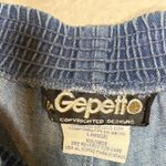 Vintage Gepetto Denim Shorts – Women’s Large – 90s Lightning Embroidery Blue Photo 1