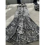 Morgan & Co Black White Halter Mermaid Gown Criss Cross Back Special Occassion S Photo 7