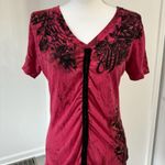 Affliction Red and Black Sparkly T Shirt Photo 1