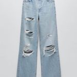 ZARA Ripped Wide Leg Jeans Photo 8
