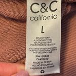 C&C California  Cotton Terry Crochet Rust Rose Pullover Sweatshirt Top L Photo 2
