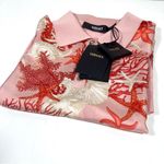 Versace Barocco Sea Silk Wool Knitted Polo Shirt Pink La Vacanza 2024 36 IT NWT Photo 10
