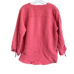 Foxcroft  Pink Crinkle Cotton Button Down Blouse. Size XXL Photo 4