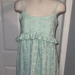 Green Sleeveless Spaghetti Strap Tank flowy babydoll tank top Size 4 Photo 0