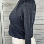 Aerie (Offline) Big Chill Long Sleeve Crop Top Washed Charcoal Gray-M Photo 1