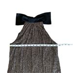 Laundry by Shelli Segal Metallic Gold & Black Satin Bow Halter Mini Dress Sz 6 Photo 11